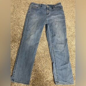 Chicos Platinum Jeans Womens Adult Size 1.5 32x30 Light Button Pocket Cotton